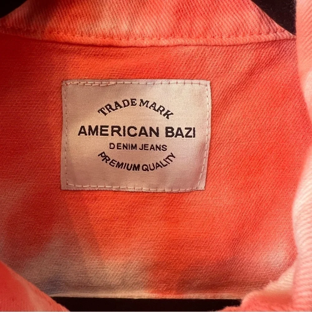 American Bazi Women's Tie Dye Ripped Denim Jacket And jeans size: 1X